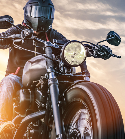 Person on motorcycle